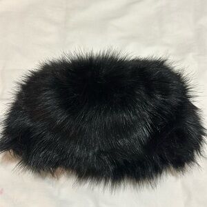 Fuzzy black snow hat